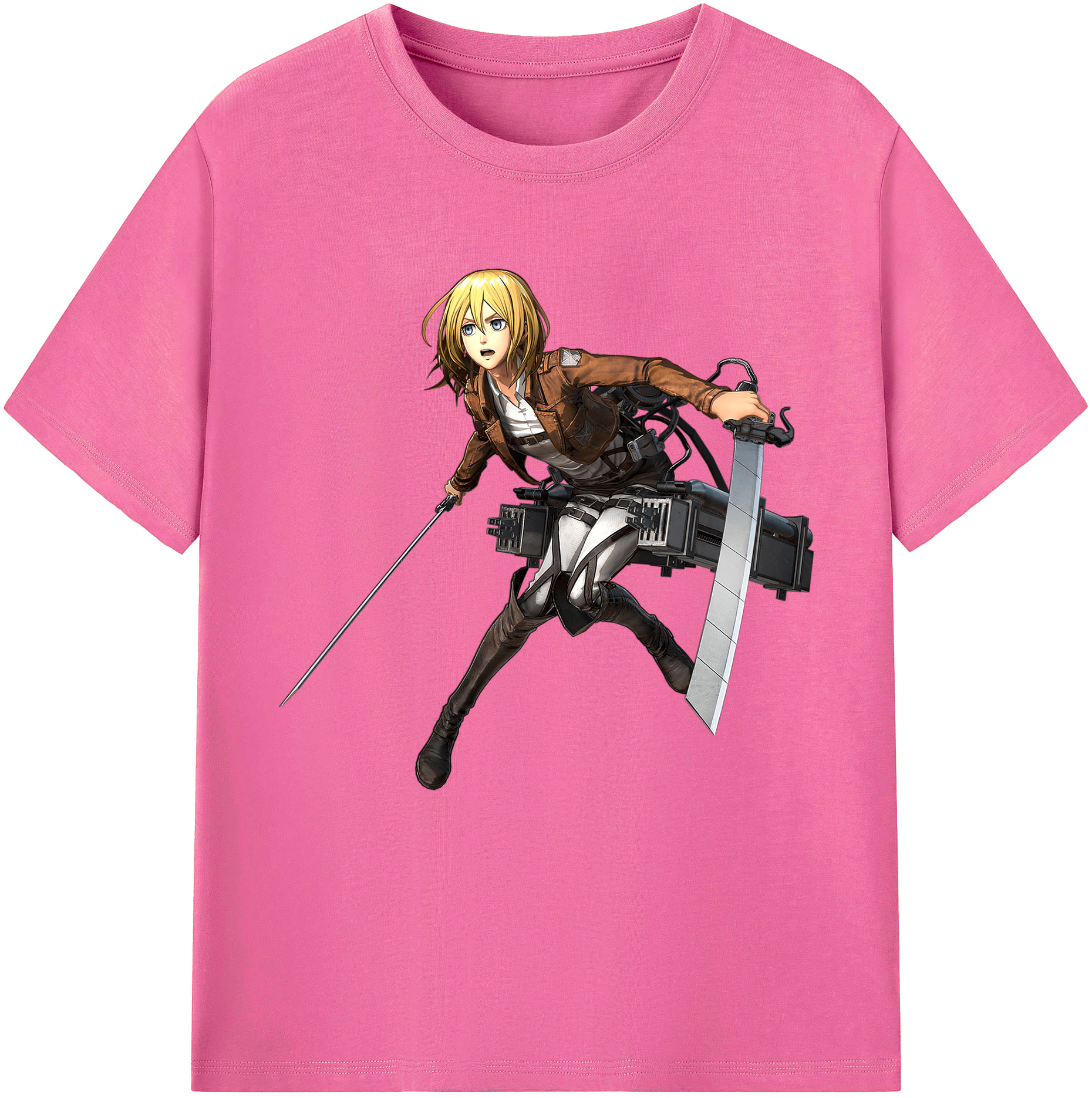 （画像用） 進撃の巨人 クリスタ·レンズ Attack on Titan Christa Lenz レディースカジュアルプリントTシャツ（綿100％）